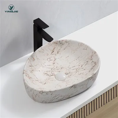 질감이 있는 대리석-Look Ceramic Basin